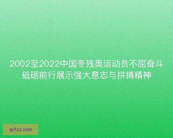 2002至2022中国冬残奥运动员不屈奋斗砥砺前行展示强大意志与拼搏精神