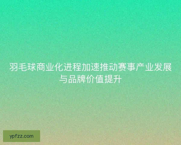 羽毛球商业化进程加速推动赛事产业发展与品牌价值提升